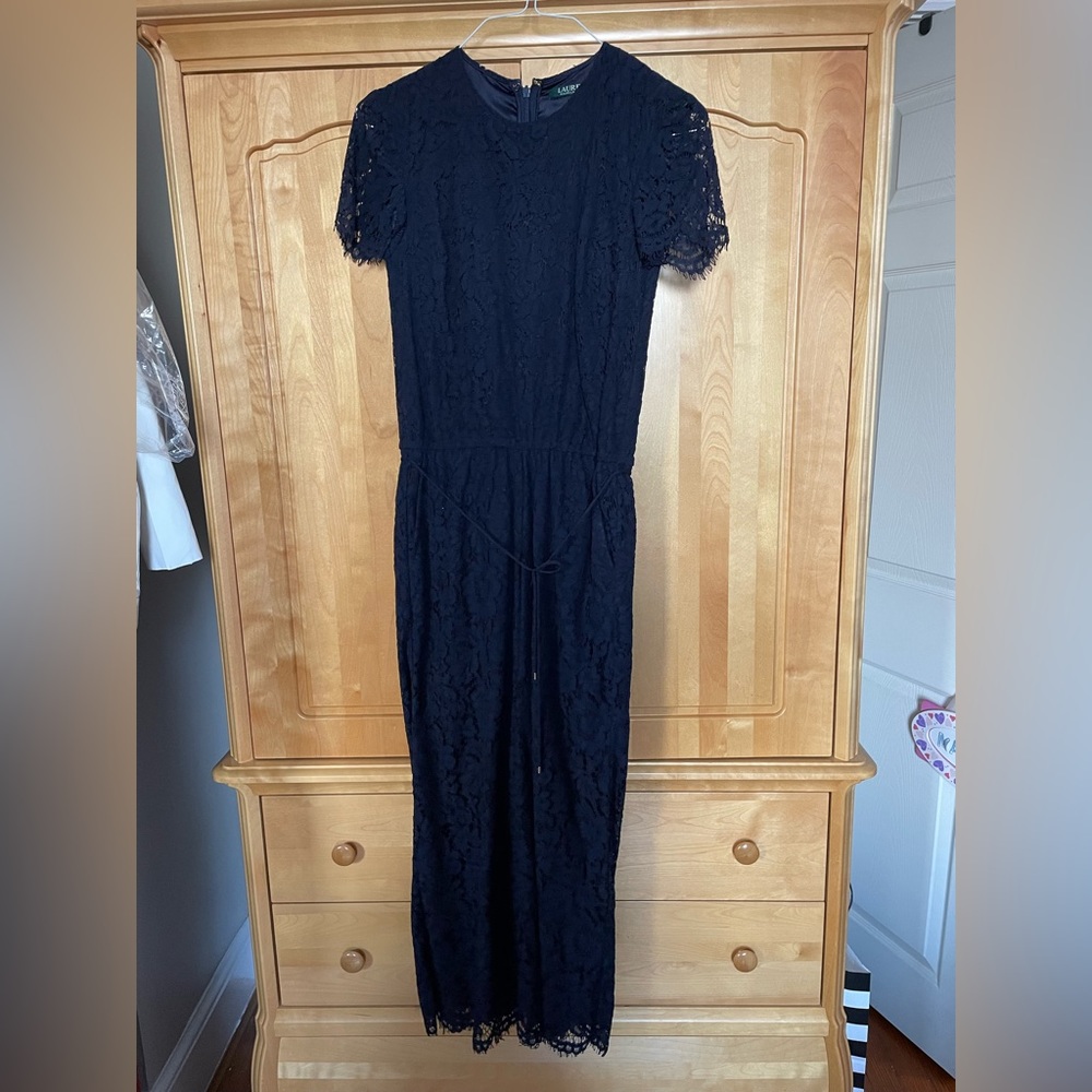 Lauren Ralph Lauren Navy Blue Lace Jumpsuit